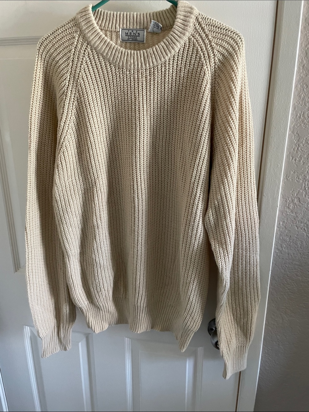 The Men's Store At Sears Cream Crewneck Sweater XL